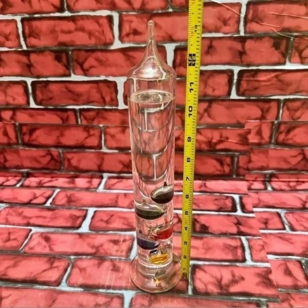 Glass Galileo Thermometer with Colorful Spheres